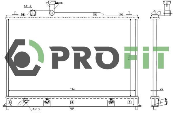 Radiatorius, variklio aušinimas PROFIT 1740-0222