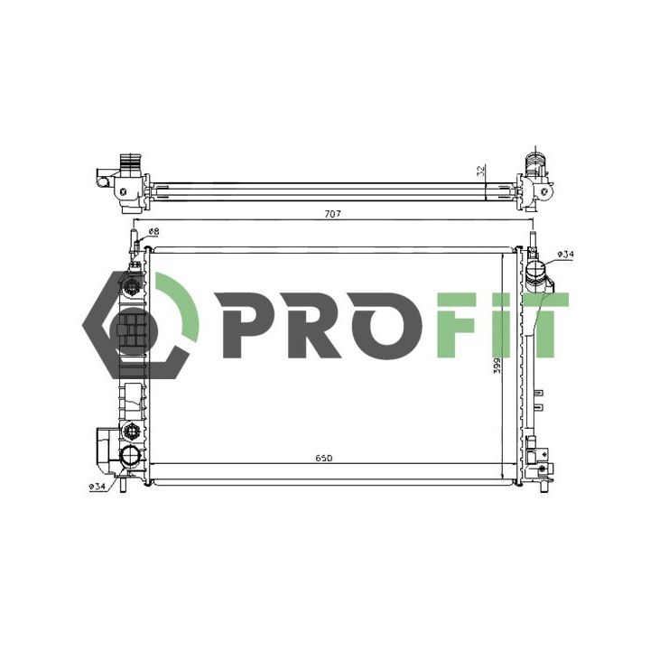 Radiatorius, variklio aušinimas PROFIT 1740-0385