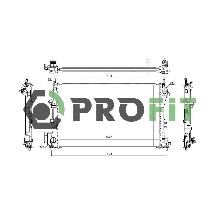 Radiatorius, variklio aušinimas PROFIT 1740-0386