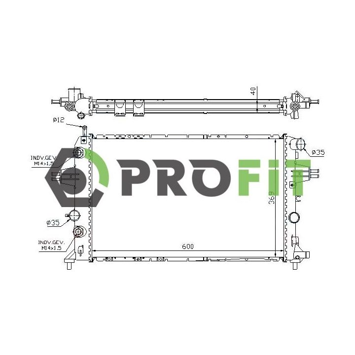 Radiatorius, variklio aušinimas PROFIT 1740-0410