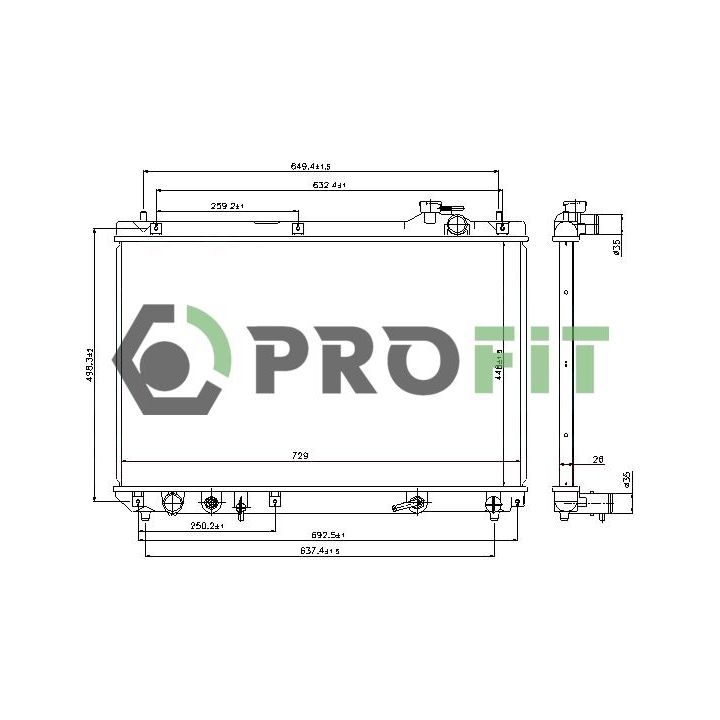 Radiatorius, variklio aušinimas PROFIT 1740-0424