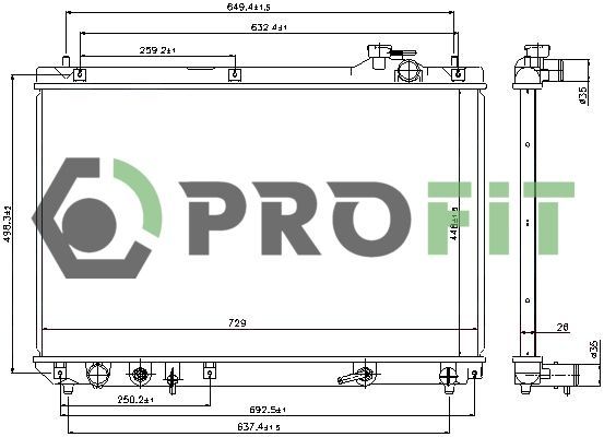 Radiatorius, variklio aušinimas PROFIT 1740-0424