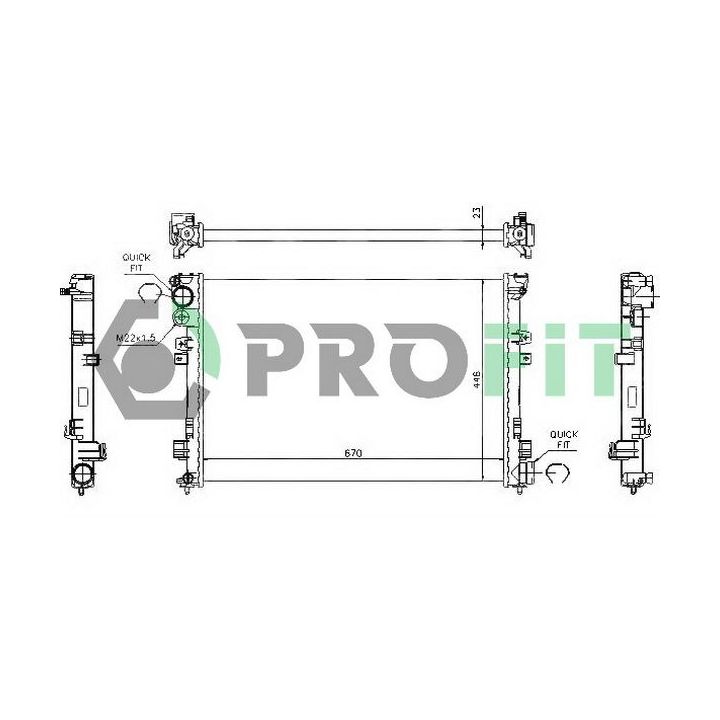 Radiatorius, variklio aušinimas PROFIT PR 0545A1