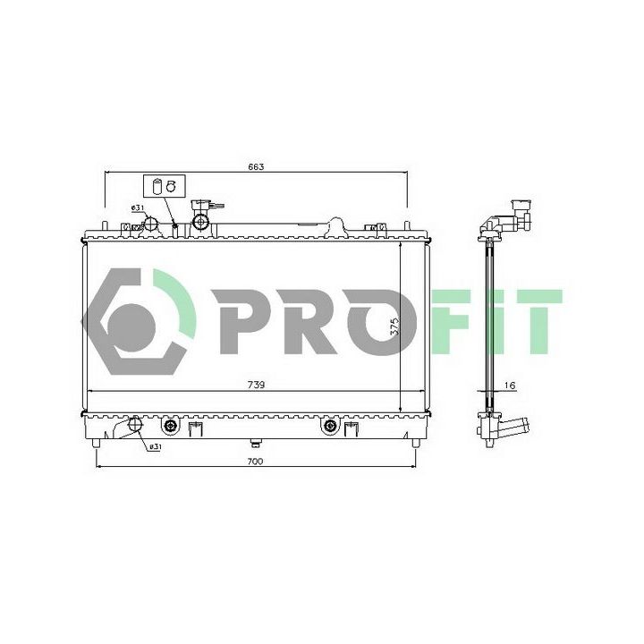 Radiatorius, variklio aušinimas PROFIT PR 3030A2