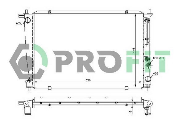Radiatorius, variklio aušinimas PROFIT PR 3212A1