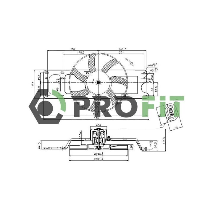 Ventiliatorius, radiatoriaus PROFIT 1850-0015