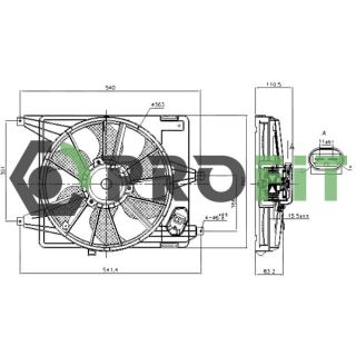 Ventiliatorius, radiatoriaus PROFIT 1850-0023