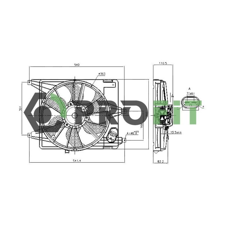 Ventiliatorius, radiatoriaus PROFIT 1850-0023