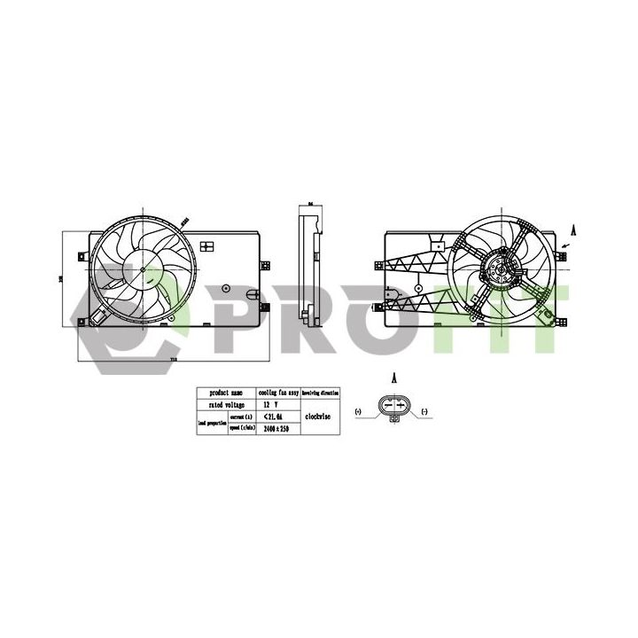 Ventiliatorius, radiatoriaus PROFIT 1850-0075
