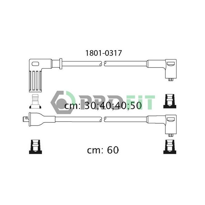 Uždegimo laido komplektas PROFIT 1801-0317