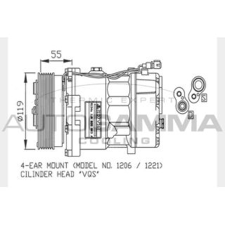 Kompresorius, oro kondicionierius AUTOGAMMA 108023