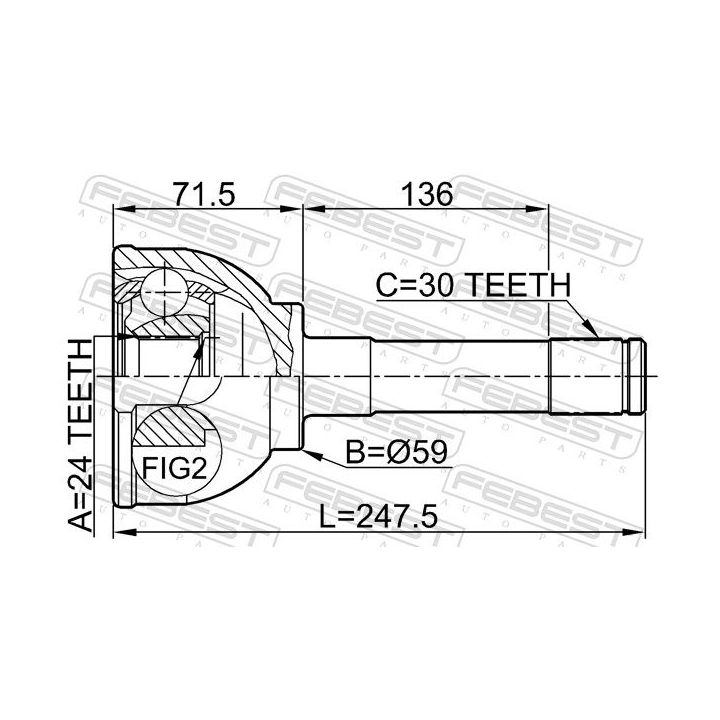 Jungčių komplektas, kardaninis velenas FEBEST 0110-030