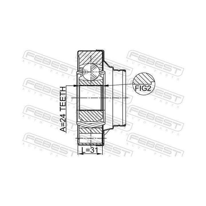 Jungčių komplektas, kardaninis velenas FEBEST 0111-JZX110R
