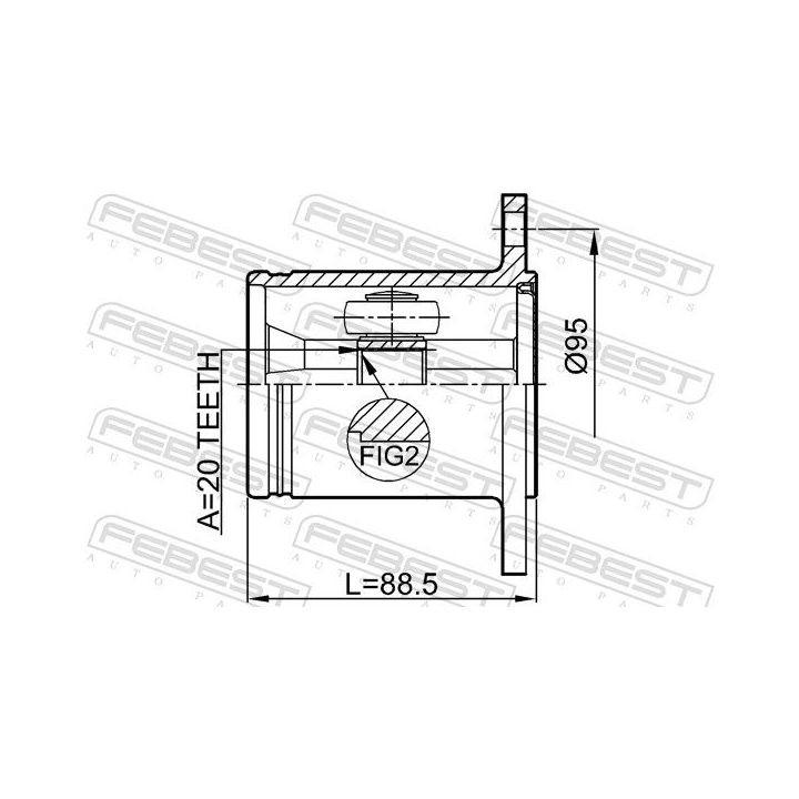 Jungčių komplektas, kardaninis velenas FEBEST 0111-MHU38R