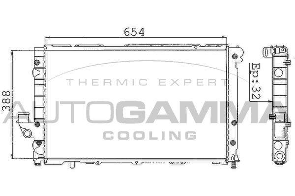 Radiatorius, variklio aušinimas AUTOGAMMA 100283