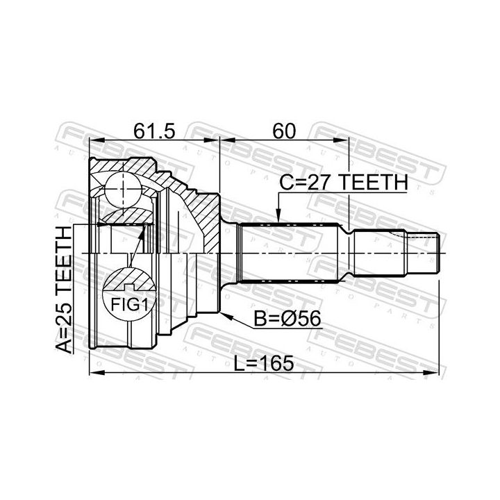 Jungčių komplektas, kardaninis velenas FEBEST 0210-031