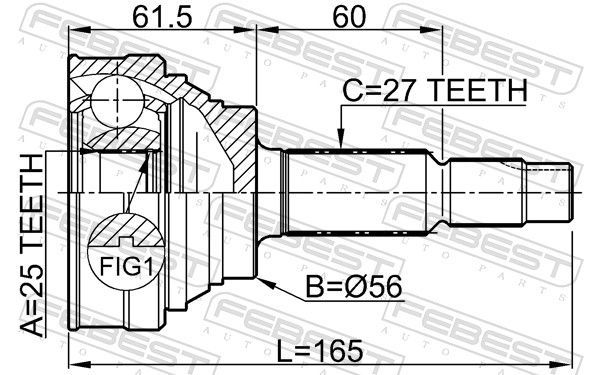 Jungčių komplektas, kardaninis velenas FEBEST 0210-031