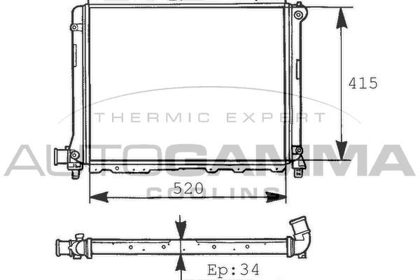 Radiatorius, variklio aušinimas AUTOGAMMA 100461