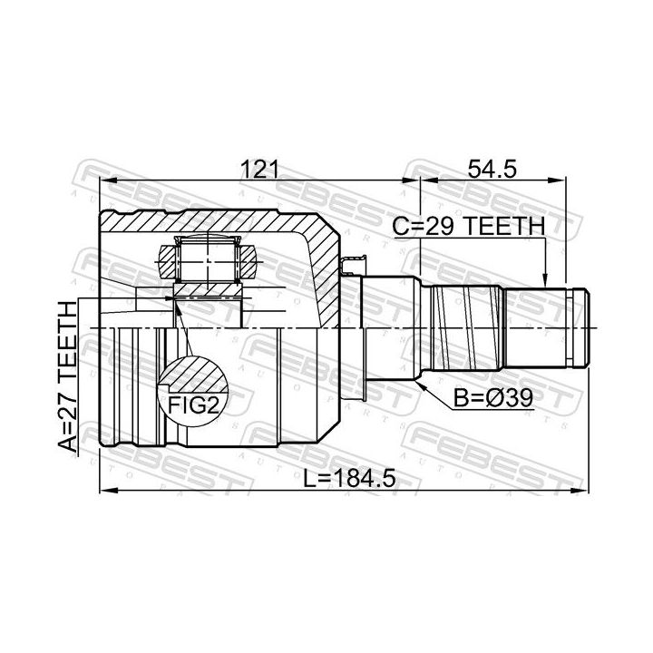 Jungčių komplektas, kardaninis velenas FEBEST 0211-A32MTLH