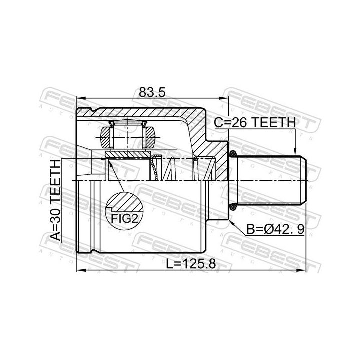 Jungčių komplektas, kardaninis velenas FEBEST 0211-G15RAATLH