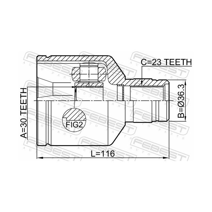Jungčių komplektas, kardaninis velenas FEBEST 0211-G15RAMTRH