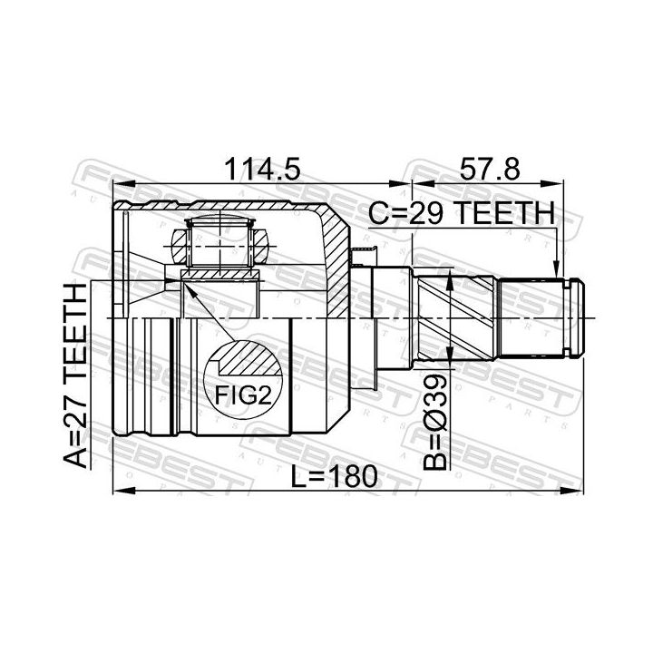 Jungčių komplektas, kardaninis velenas FEBEST 0211-J31LH