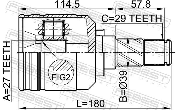 Jungčių komplektas, kardaninis velenas FEBEST 0211-J31LH