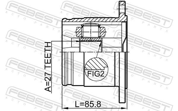 Jungčių komplektas, kardaninis velenas FEBEST 0211-S50R
