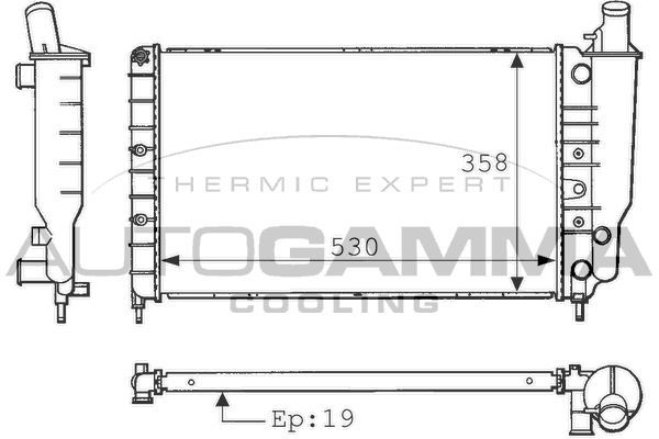 Radiatorius, variklio aušinimas AUTOGAMMA 100864