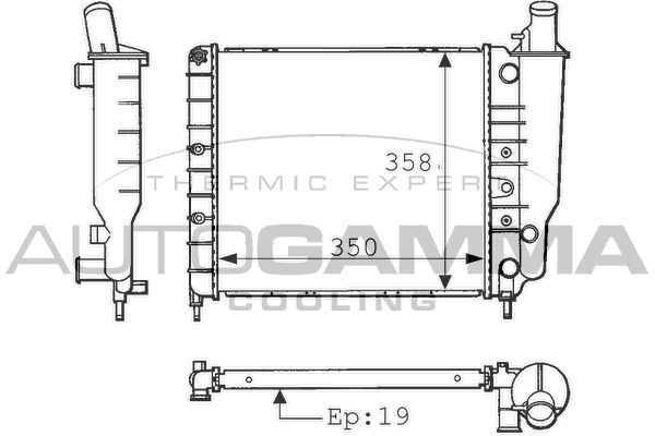 Radiatorius, variklio aušinimas AUTOGAMMA 100865