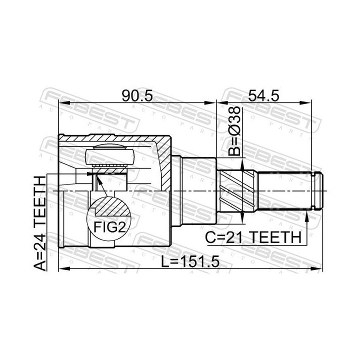Jungčių komplektas, kardaninis velenas FEBEST 0211-T30R