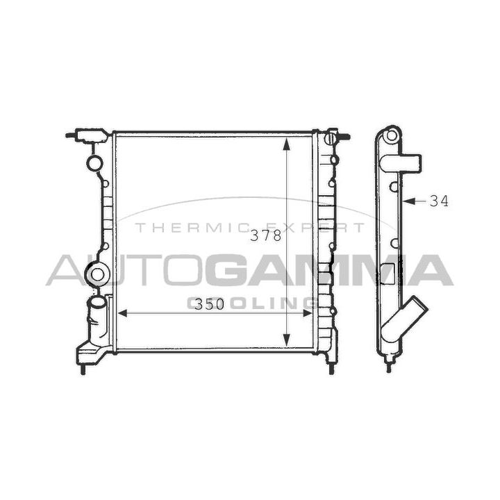Radiatorius, variklio aušinimas AUTOGAMMA 100883