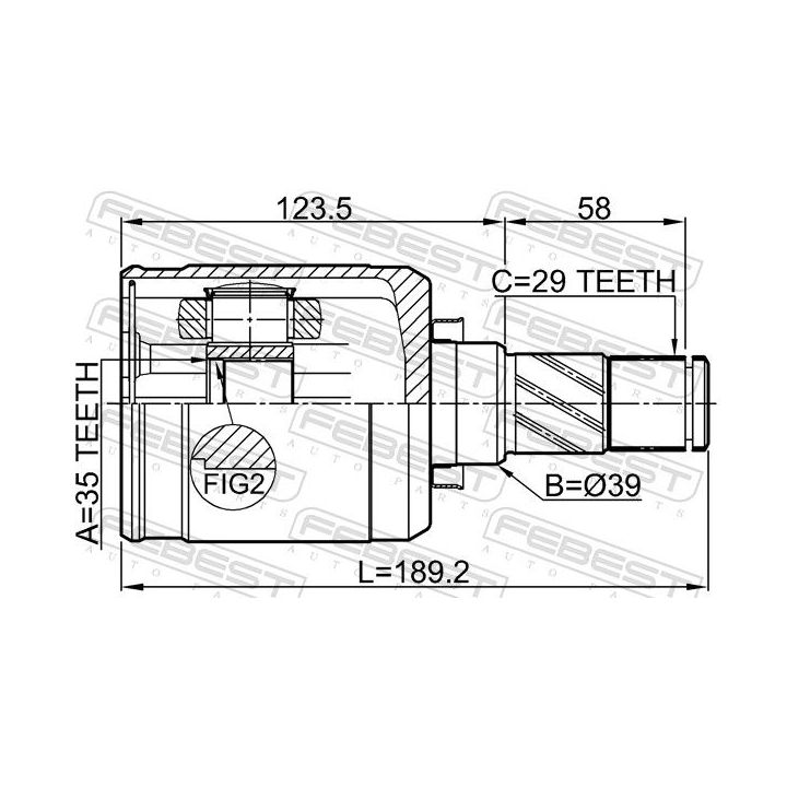 Jungčių komplektas, kardaninis velenas FEBEST 0211-T31MTLH