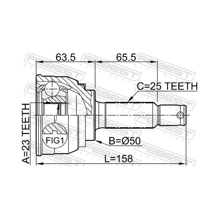 Jungčių komplektas, kardaninis velenas FEBEST 0410-005