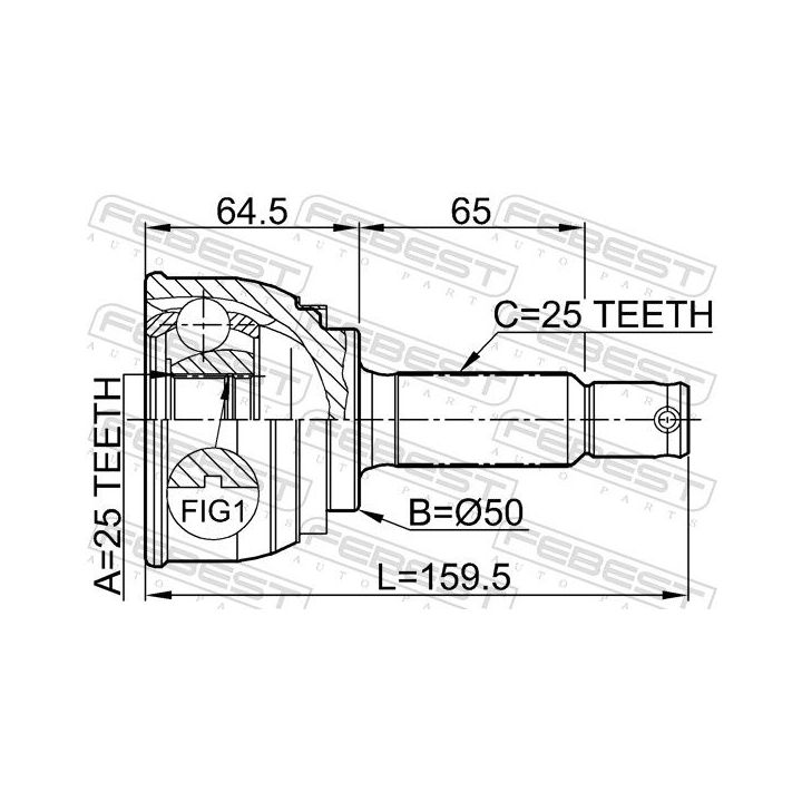 Jungčių komplektas, kardaninis velenas FEBEST 0410-006