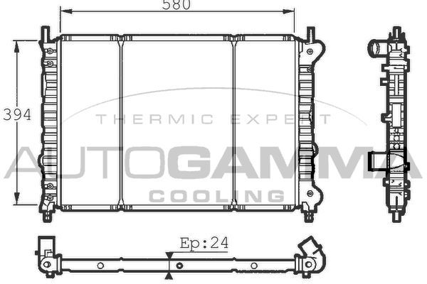 Radiatorius, variklio aušinimas AUTOGAMMA 101403