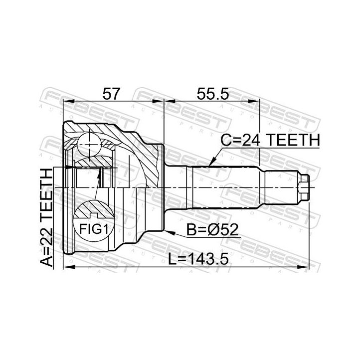 Jungčių komplektas, kardaninis velenas FEBEST 0510-001