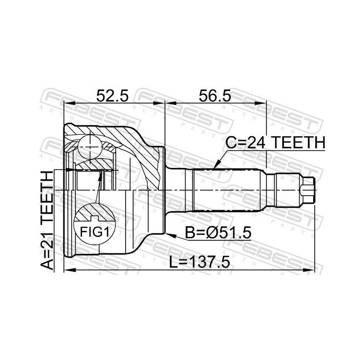 Jungčių komplektas, kardaninis velenas FEBEST 0510-004