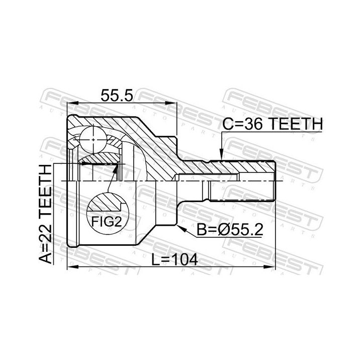 Jungčių komplektas, kardaninis velenas FEBEST 0510-040