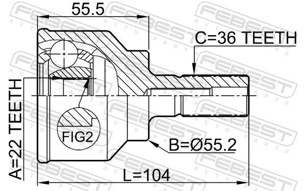 Jungčių komplektas, kardaninis velenas FEBEST 0510-040