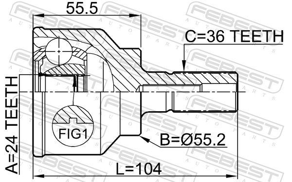 Jungčių komplektas, kardaninis velenas FEBEST 0510-043