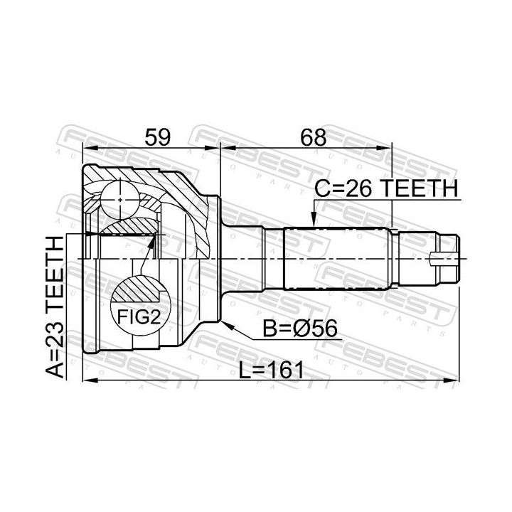Jungčių komplektas, kardaninis velenas FEBEST 0510-MPV