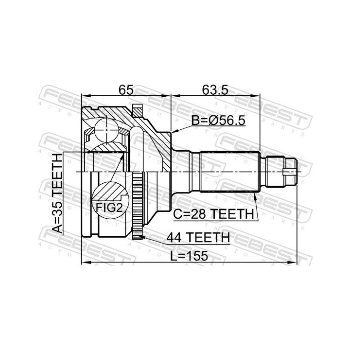 Jungčių komplektas, kardaninis velenas FEBEST 0510-MPVLW3A44