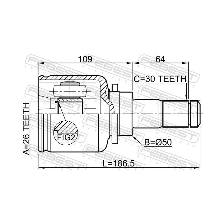 Jungčių komplektas, kardaninis velenas FEBEST 0511-BK23LH