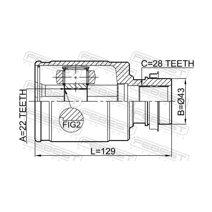 Jungčių komplektas, kardaninis velenas FEBEST 0511-BL16MTRH
