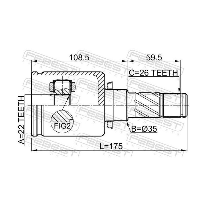Jungčių komplektas, kardaninis velenas FEBEST 0511-BMATLH