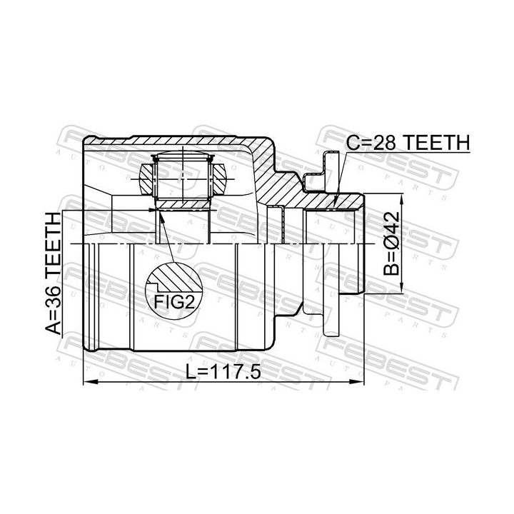 Jungčių komplektas, kardaninis velenas FEBEST 0511-BT50LH