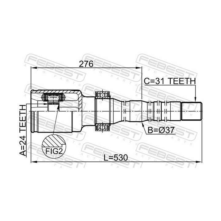 Jungčių komplektas, kardaninis velenas FEBEST 0511-CX5AT4WDRH