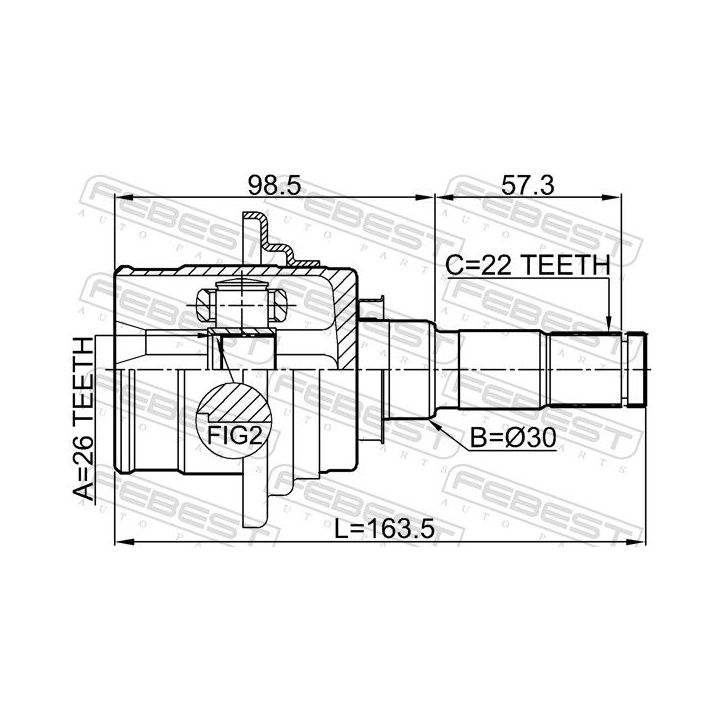 Jungčių komplektas, kardaninis velenas FEBEST 0511-CX5R