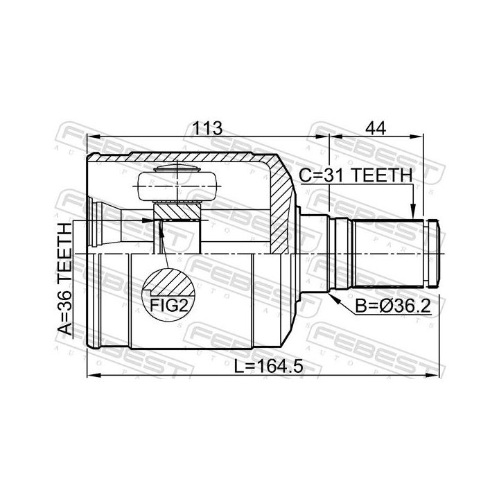 Jungčių komplektas, kardaninis velenas FEBEST 0511-CX7LH